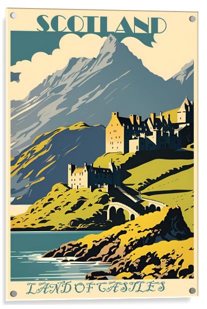 Scotland Vintage Travel Poster   Acrylic by Picture Wizard