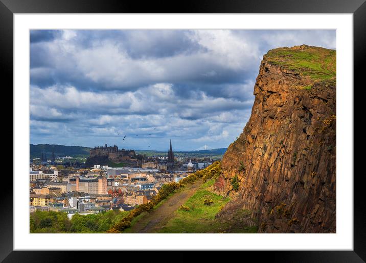 City of Edinburgh in Scotland Framed Mounted Print by Artur Bogacki