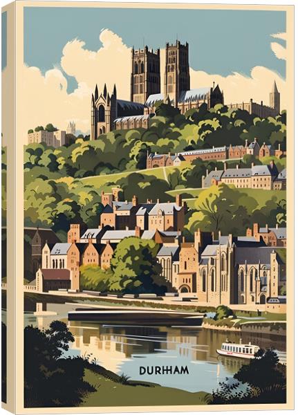 Durham Vintage Travel Poster   Canvas Print by Picture Wizard