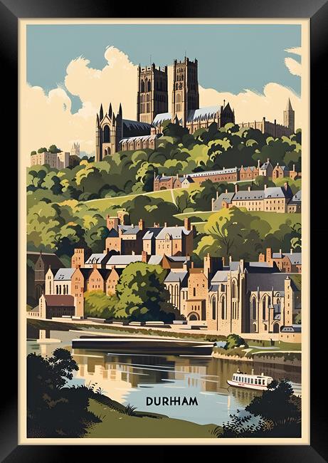 Durham Vintage Travel Poster   Framed Print by Picture Wizard