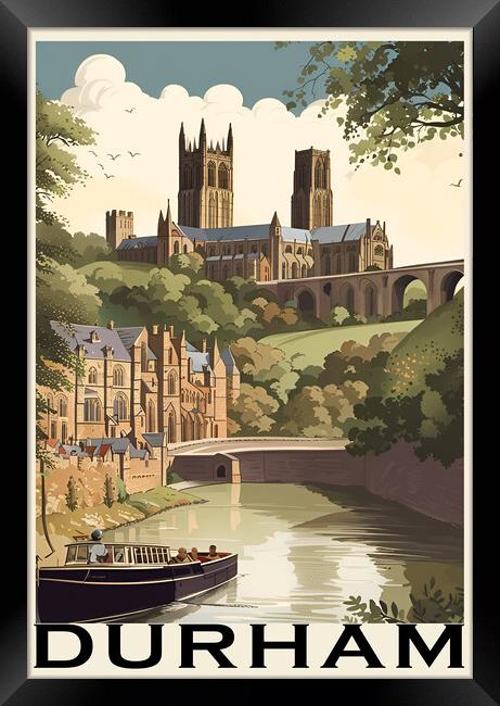 Durham Vintage Travel Poster   Framed Print by Picture Wizard