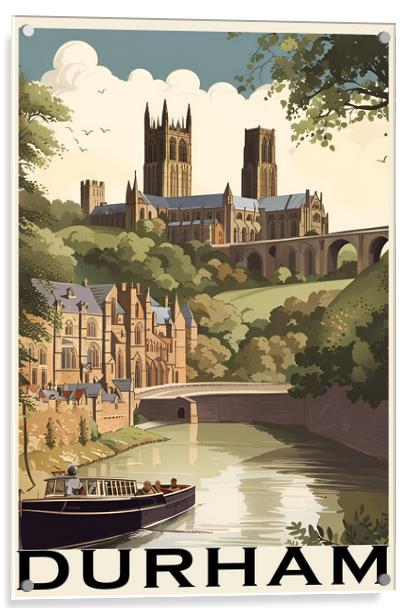 Durham Vintage Travel Poster   Acrylic by Picture Wizard