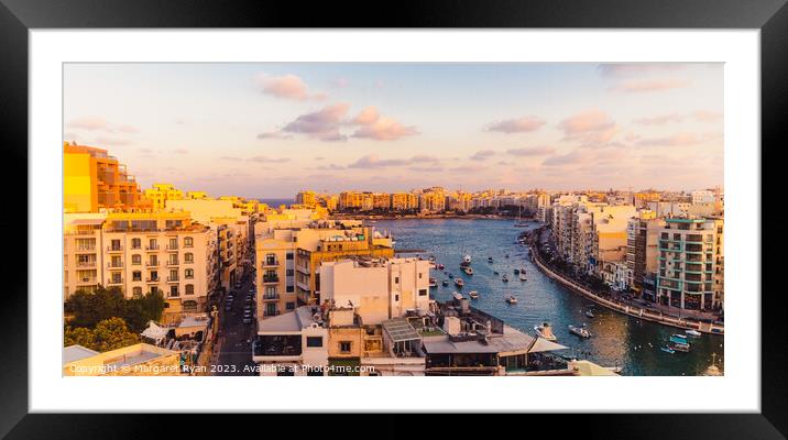 Spinola Bay St Julien's Malta Framed Mounted Print by Margaret Ryan
