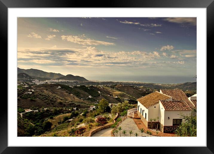 'Andalusian Splendour: Frigiliana's Enchanting Vis Framed Mounted Print by Andy Evans Photos