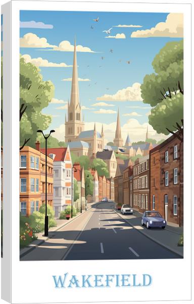 Wakefield Travel Poster Canvas Print by Steve Smith