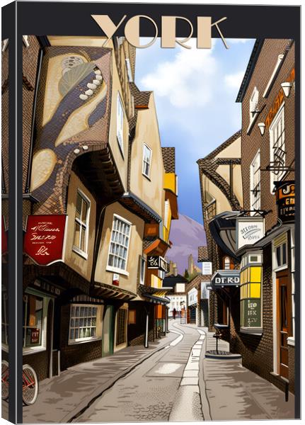 York Vintage Travel Poster    Canvas Print by Picture Wizard