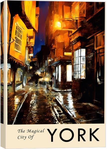 York Vintage Travel Poster    Canvas Print by Picture Wizard