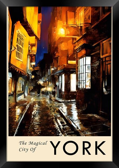 York Vintage Travel Poster    Framed Print by Picture Wizard