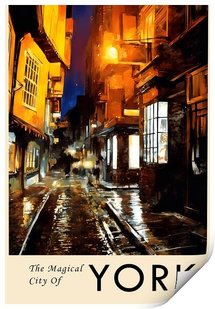 York Vintage Travel Poster    Print by Picture Wizard