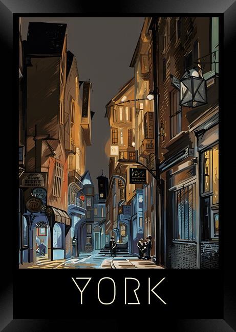 York Vintage Travel Poster   Framed Print by Picture Wizard