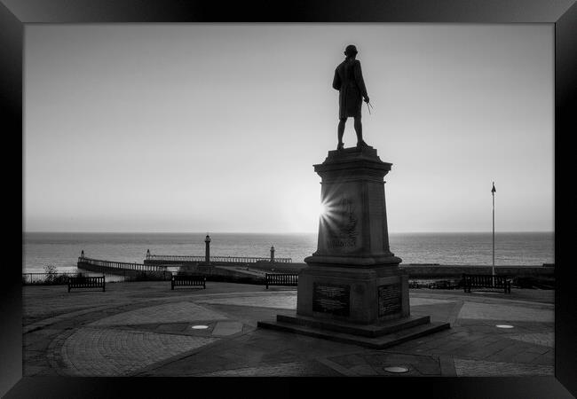 Whitby Black and White Framed Print by Tim Hill
