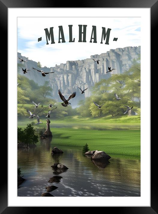 Malham Vintage Travel Poster   Framed Mounted Print by Picture Wizard