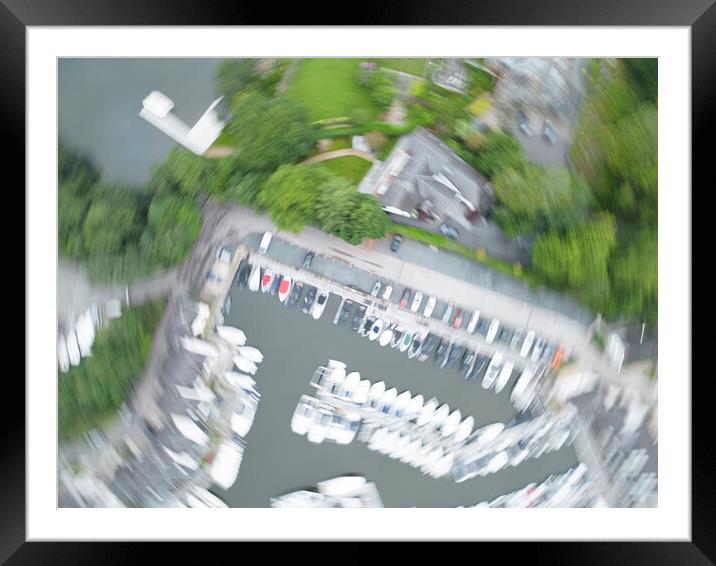 Drone Zoom Blur Art: Windermere Yacht Marina Framed Mounted Print by Tim Hill