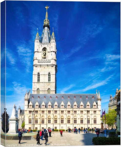 Ghent Belfry - CR2304-9041-ORT Canvas Print by Jordi Carrio