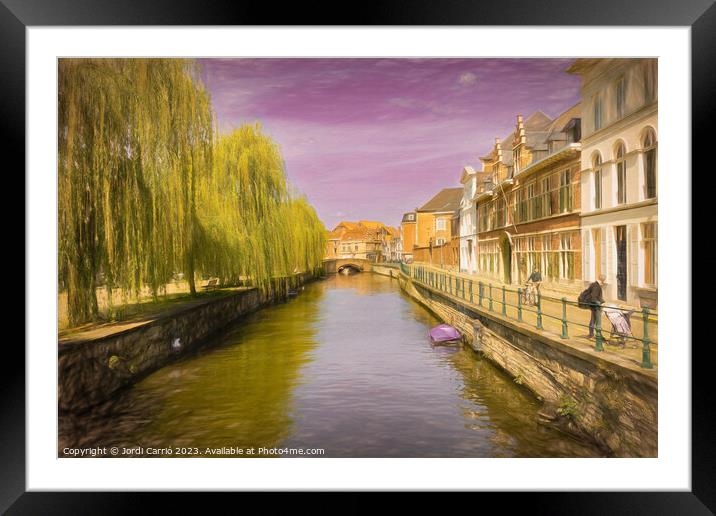 Twilight in Ghent - CR2304-9068-ABS Framed Mounted Print by Jordi Carrio