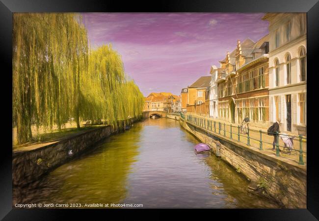 Twilight in Ghent - CR2304-9068-ABS Framed Print by Jordi Carrio