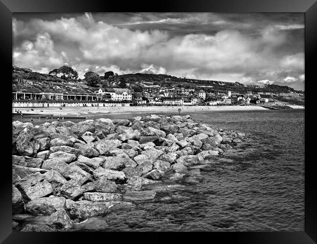 Lyme Regis from North Wall   Framed Print by Darren Galpin