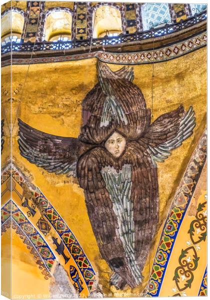 Seraph Angel Mosaic Dome Hagia Sophia Basilica Istanbul Turkey Canvas Print by William Perry