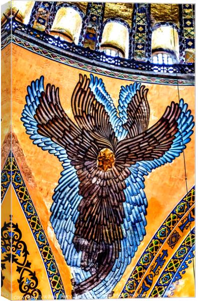 Angel Mosaic Dome Hagia Sophia Basilica Istanbul Turkey Canvas Print by William Perry