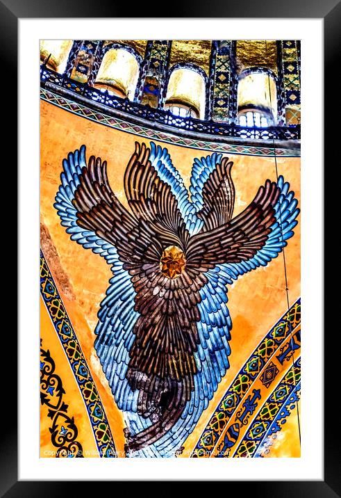 Angel Mosaic Dome Hagia Sophia Basilica Istanbul Turkey Framed Mounted Print by William Perry