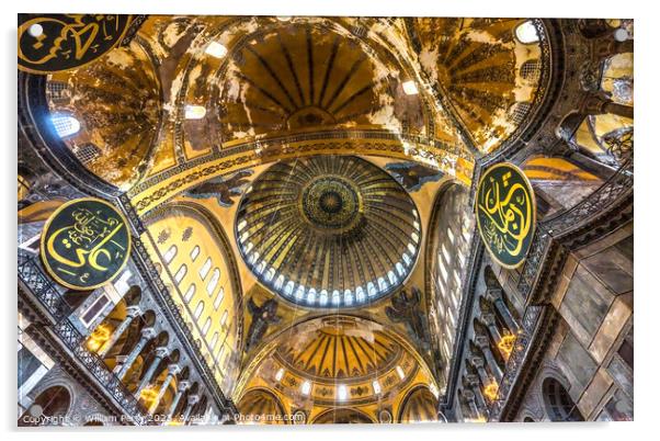 Hagia Sophia Mosque Illuminated Basilica Ali Medallions Istanbul Acrylic by William Perry