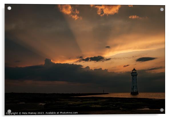 Sunset at Perch Rock Acrylic by Pete Mainey