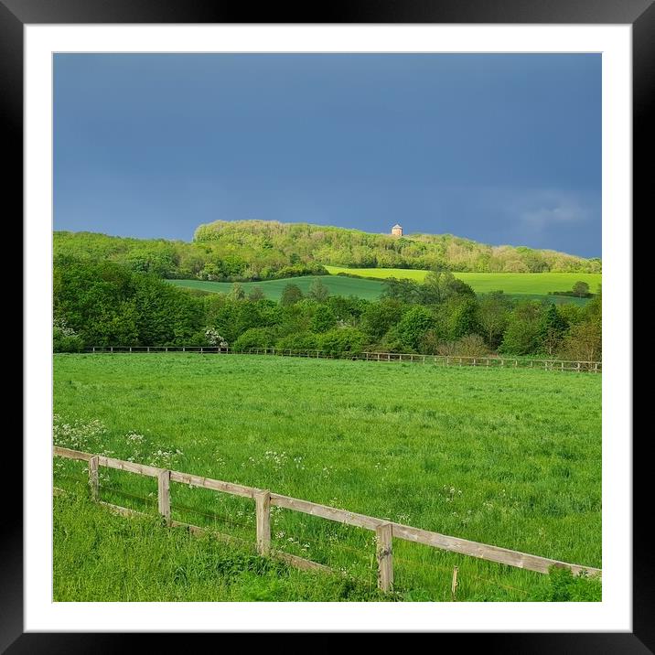Panoramic Vista of Rivey Hill Framed Mounted Print by Simon Hill