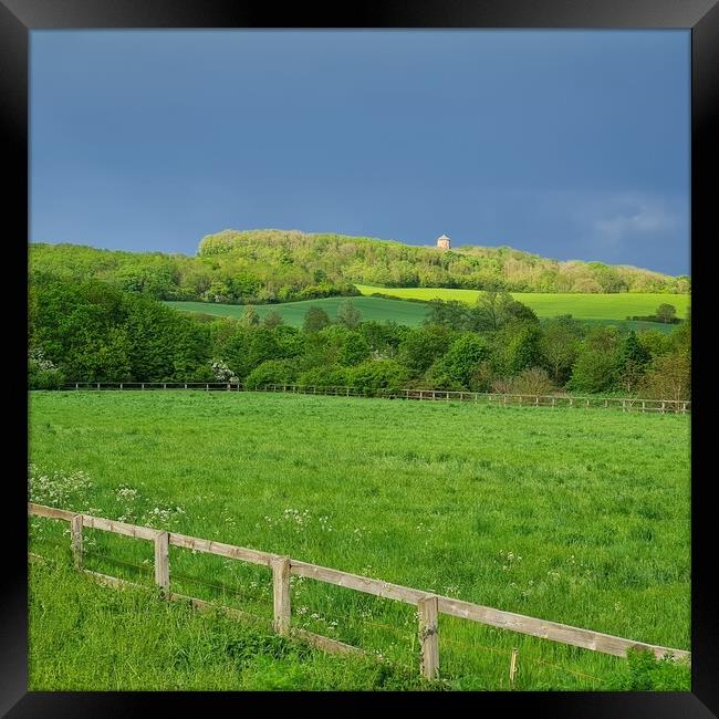 Panoramic Vista of Rivey Hill Framed Print by Simon Hill