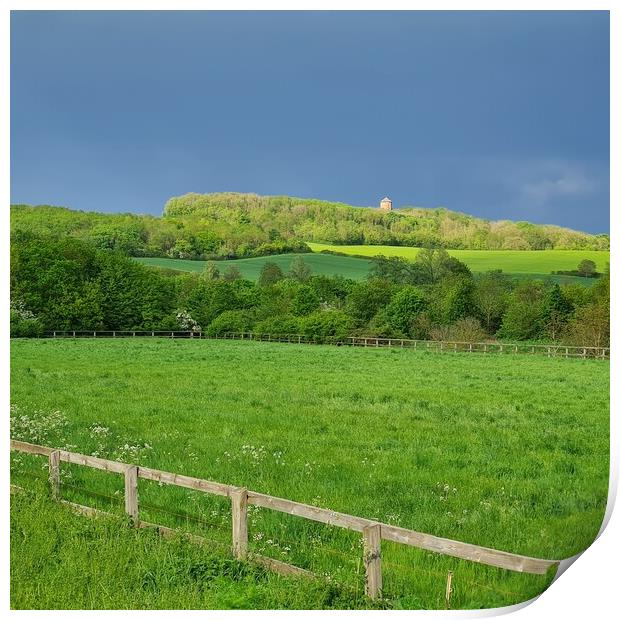 Panoramic Vista of Rivey Hill Print by Simon Hill