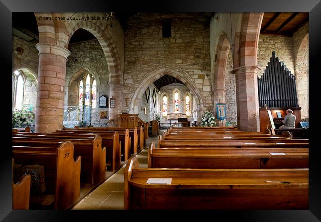 Holy Island Church interior Framed Print by Jim Jones