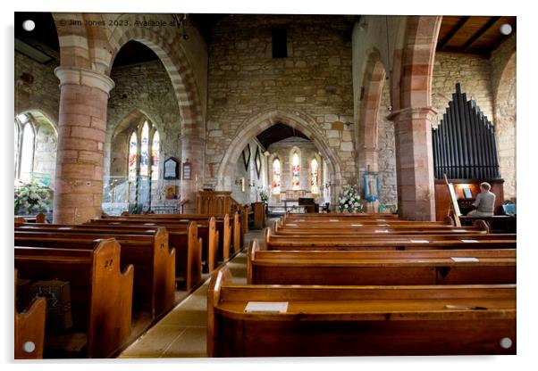 Holy Island Church interior Acrylic by Jim Jones