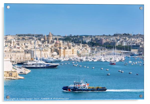 Grand Harbour and Vittoriosa Yacht Marina Acrylic by Kasia Design