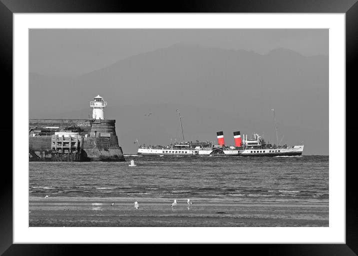 PS Waverley arriving at Troon, Ayrshire. (Abstract Framed Mounted Print by Allan Durward Photography