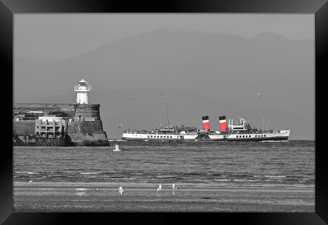PS Waverley arriving at Troon, Ayrshire. (Abstract Framed Print by Allan Durward Photography