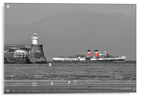 PS Waverley arriving at Troon, Ayrshire. (Abstract Acrylic by Allan Durward Photography