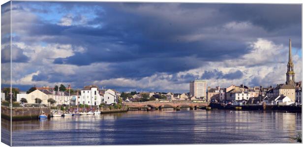 River Ayr and Ayr town scene Canvas Print by Allan Durward Photography