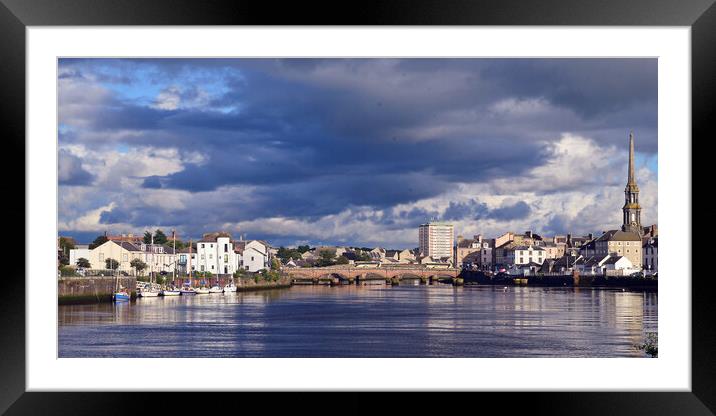 River Ayr and Ayr town scene Framed Mounted Print by Allan Durward Photography