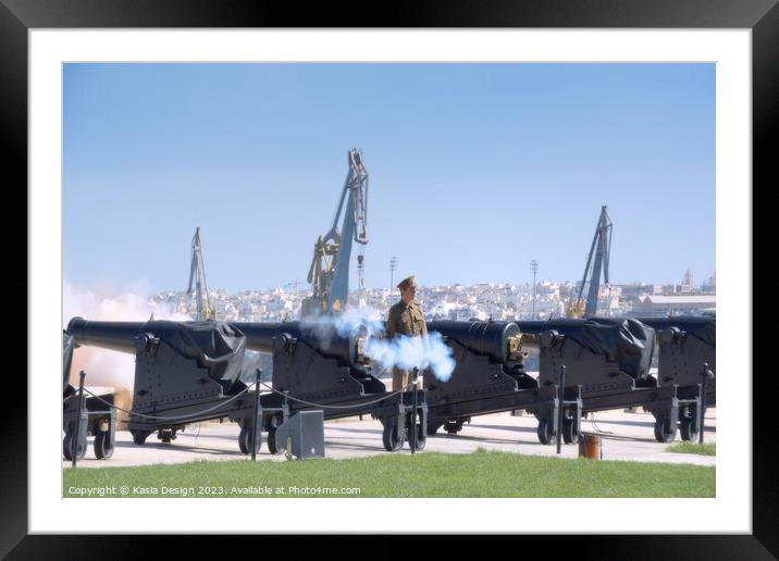 Firing the Salute in Valletta Framed Mounted Print by Kasia Design