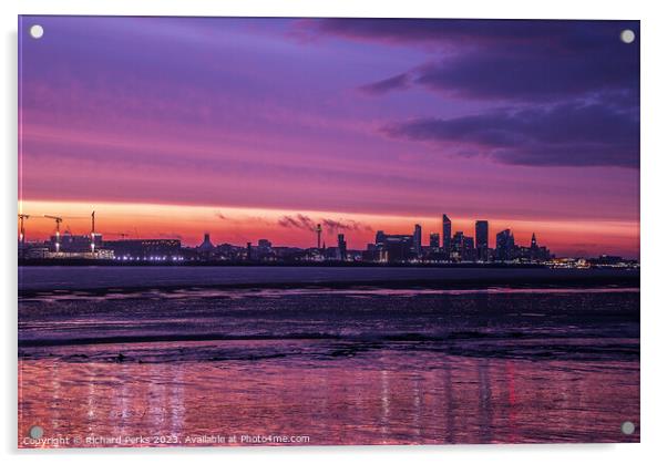 Liverpool cityscape Acrylic by Richard Perks