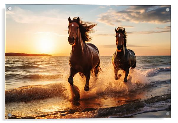 Wild Horses Acrylic by CC Designs