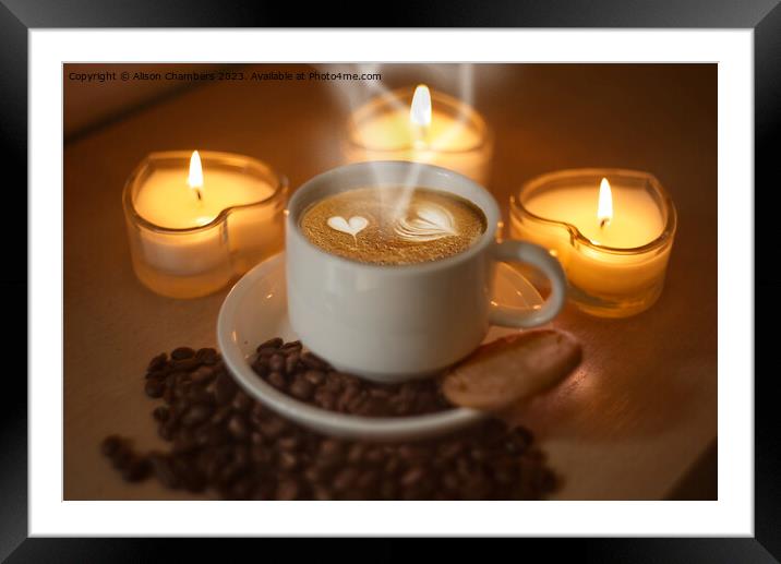 Love Coffee Framed Mounted Print by Alison Chambers
