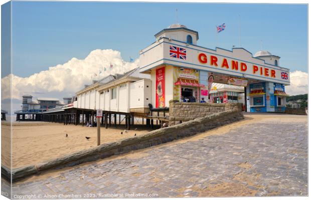 Weston super Mare Grand Pier Canvas Print by Alison Chambers