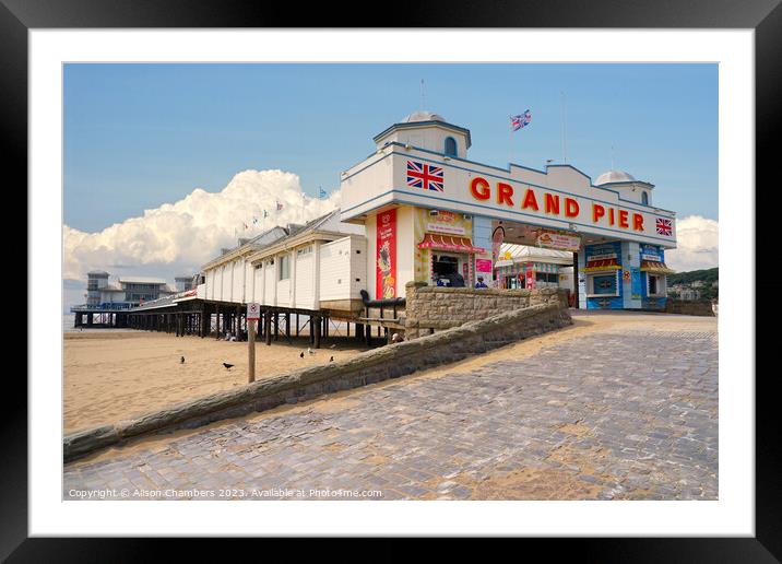Weston super Mare Grand Pier Framed Mounted Print by Alison Chambers