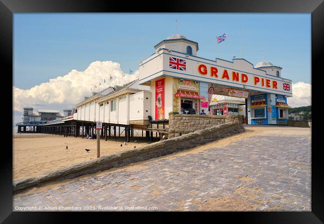 Weston super Mare Grand Pier Framed Print by Alison Chambers