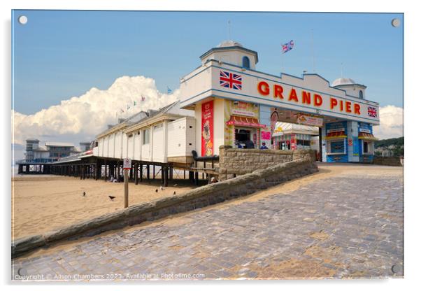 Weston super Mare Grand Pier Acrylic by Alison Chambers