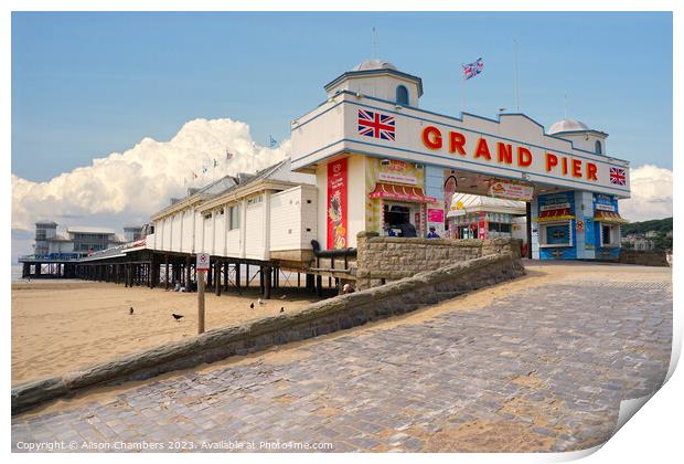 Weston super Mare Grand Pier Print by Alison Chambers