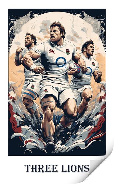 Three Lions Poster Print by Steve Smith
