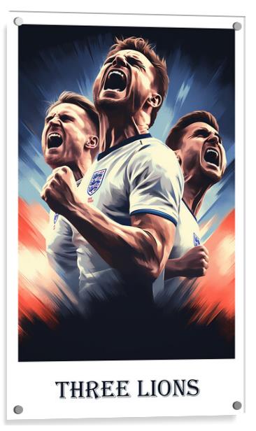 Three Lions Poster Acrylic by Steve Smith