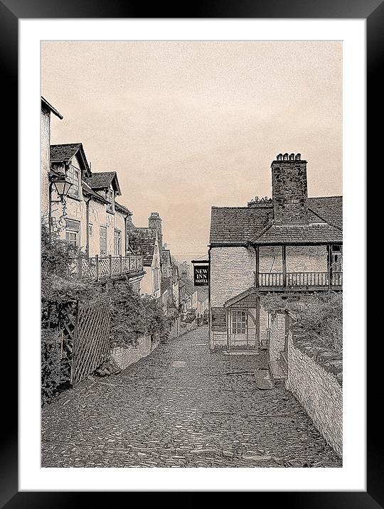 Charming Clovelly: A Picturesque Fishing Village Framed Mounted Print by Mike Gorton