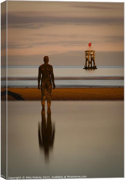 Another Place, Crosby Beach Canvas Print by Pete Mainey